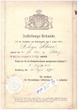 JOHANNES VERSMANN (1820-99) Hamburger Rechtsanwalt und Erster Bürgermeister. Er war der bedeutendste Hamburger Politiker des letzten Drittels des 19. Jahrhunderts, verantwortlich vor allem für den erfolgreichen Zollanschluss Hamburgs 1888.