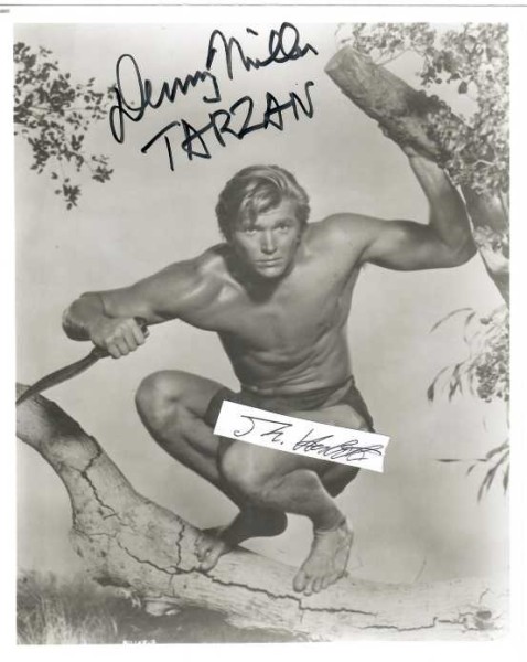 DENNY MILLER (1934-2014) US-amerikanischer Schauspieler, TARZAN-Darsteller. Bekannt wurde er insbesondere durch seine Hauptrolle in Tarzan, der Herr des Urwaldes sowie als Darsteller der Fernsehserie Wagon Train.
