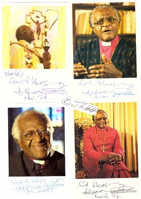 DESMOND KARDINAL TUTU (Desmond Tutu,1931-2021) anglikanischer Erzbischof von Kapstadt und Primas der Church of the Province of Southern Africa, FRIEDENSNOBELPREIS 1984 für sein Engagement gegen die Apartheid