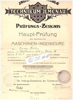 GEORG SCHMIDT (1871-1955) Prof.Dr., dt. Elektrotechniker, on 1903 bis 1948 Rektor des Thüringischen Technikums, des Vorgängers der Technischen Universität Ilmenau