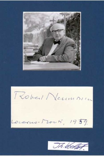 ROBERT NEUMANN (1897-1975) österreichisch-britischer Schriftsteller und Publizist deutscher und englischer Sprache, 1927 Parodiensammlung Mit fremden Federn, 1934 ins Exil, Acting President des Austrian P.E.N. im Londoner Exil (1939–1947)