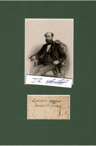 MAXIMILIAN VON HATZFELD-TRACHTENBERG (1813-59) königlich-preußischer Diplomat und Gesandter. Hatzfeldt war seit 1849 außerordentlicher Gesandter und bevollmächtigter Minister von Preußen in Paris.
