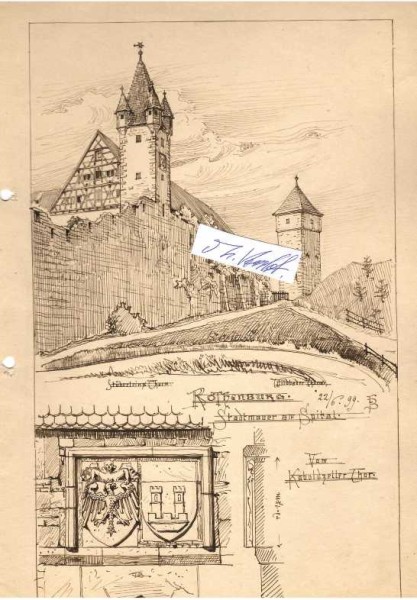 ROTHENBURG OB DER TAUBER (1899) - FRIEDRICH BOLTE (Daten unbekannt, aus Berlin) Stadtbauinspektor in KÖLN