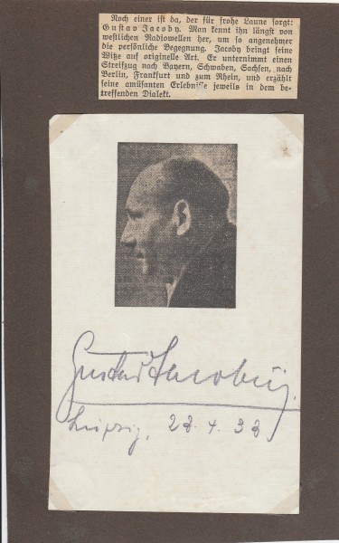 GUSTAV JAKOBY (1895-1939) früh verstorbener, deutscher Humorist