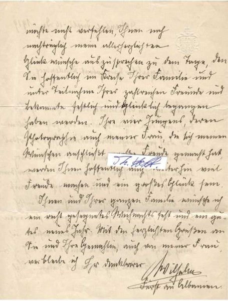 WILHELM PRIZ ZU WIED (1876-1945) 1914 für kurze Zeit Regiernder FÜRST VON ALBANIEN, Neffe der rumänischen Königin ELISABETH ZU WIED (CARMEN SYLVA)