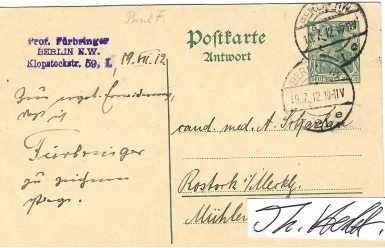 PAUL FÜRBRINGER (1849-1930) Professor Dr.med., deutscher Arzt. Er verwendete 1888 die Händedesinfektion mit Alkohol und Sublimat vor Operationen und empfahl ab 1904 die Zyklotherapie. 1879 wurde er Professor für Haut- und Kinderkrankheiten an der Universität Jena und 1886 in Berlin. / German dermatologist