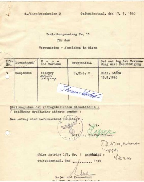 KLAUS UEBE (1900-68) deutscher Generalmajor der Luftwaffe, Ritterkreuzträger, Generalstabschef VIII. Fliegerkorps und an der Ostfront Luftwaffenkommando Don, 1945 Kommandierender General und Befehlshaber des Luftwaffen-Kommandos Ostpreußen