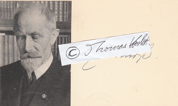 EMIL STRAUß (Emil Strauss, 1866-1960) deutsch-nationaler Schriftsteller, Romancier, Erzähler und Dramatiker; 1936: Goethe-Medaille für Kunst und Wissenschaft, Ehrendoktor der Universität und Ehrenbürger der Stadt Freiburg