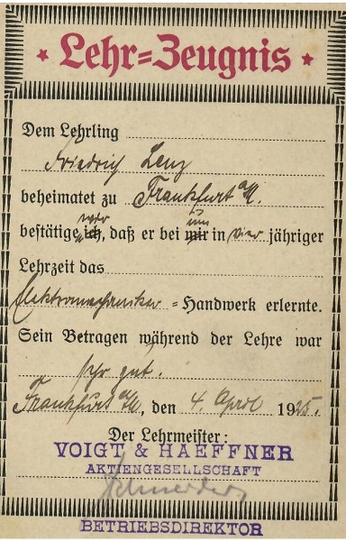 ELEKTROMECHANIKER Wiesbaden 1925