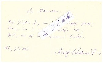 ADOLF WILBRANDT (Adolf von Wilbrandt,1837-1911) deutscher Schriftsteller und Direktor des Wiener Burgtheaters. Mit Fridolins heimliche Ehe veröffentlichte er 1875 wahrscheinlich den ersten schwulen Roman der deutschen Literatur, auch wenn er kein Meisterwerk darstellt.