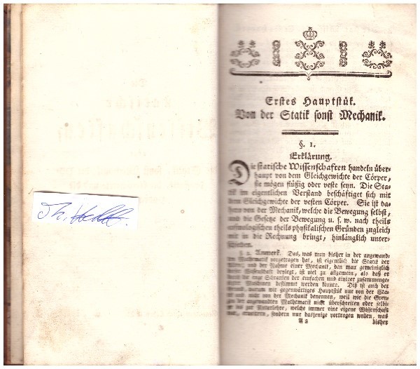 HEINRICH WILHELM CLEMM (1725-75) deutscher Theologe und Mathematiker, 1753 Vicar in der Hofkapelle von Stuttgart, 1754 Professor und Prediger im Kloster Bebenhausen, wo er sich vermählte. 1761 kam er wieder nach Stuttgart als Professor der Mathematik am dortigen Gymnasium und 1767 nach Tübingen als Professor der Theologie