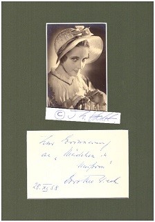 DOROTHEA WIECK (1908-86) deutsche Theater- und Filmschauspielerin, u.a. 1931 Mädchen in Uniform, , 1932: Gräfin Mariza, 1959: Menschen im Hotel