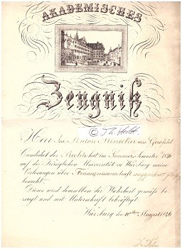 ANSELM DEBES (1809-63) Prof.Dr.Dr., Jurist, deutscher Volkswirtschaftsprofessor an der Julius-Maximilians-Universität Würzburg und Berzirkstagspräsident in Unterfranken