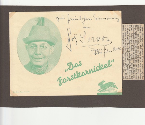 FRITZ SERVOS ( Daten unbekannt) deutscher Komiker