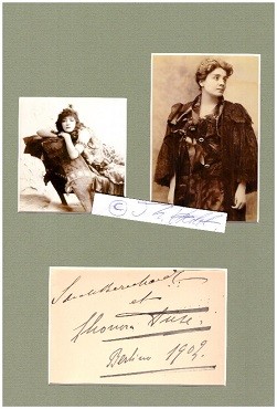 SARAH BERNHARDT (1844-1923) französische Schauspielerin. Sie gilt als die berühmteste Darstellerin ihrer Zeit und war einer der ersten Weltstars. / ELEONORA DUSE (1858-1927) italienische Schauspielerin
