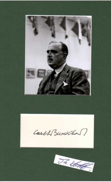 CARL JAKOB BURCKHARDT (1891-1974) Professor Dr. , schweizer Diplomat, 1937 wurde er vom Völkerbund zum Hohen Kommissar für die Freie Stadt Danzig ernannt. Von 1944 bis 1948 fungierte er als Präsident des Internationalen Komitees vom Roten Kreuz (IKRK), 1954 Friedenspreis des Deutschen Buchhandels.