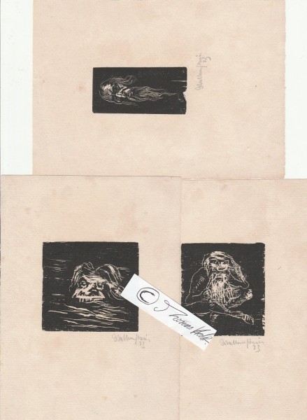 WALTER WELLENSTEIN (1898-1970) dt. Maler, Zeichner und Illustrator, Maskenmaler, Schüler von Emil Orlik, veröffentlichte seine Zeichnungen im Simplicissimus, Eulenspiegel und Insulaner und illustrierte das Gesamtwerk E.T.A. Hoffmanns, russische Literatur, Kinderbücher und vieles mehr. Nach 1934 war er "Beauftragter für Kunstpflege" am Reichsluftfahrtministerium und beim Reichssportführer
