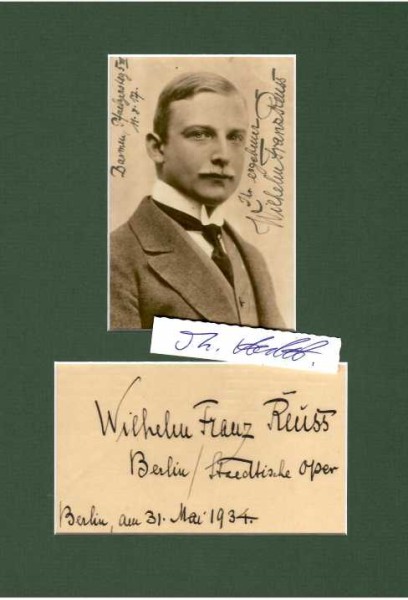 WILHELM FRANZ REUSS (1886-1945) deutscher Dirigent und Komponist. Nach der sowjetischen Eroberung von Königsberg verhaftet, fand er nach mehreren Verhören den Tod.