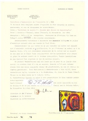 FRIEDENSREICH HUNDERTWASSER (1928-2000 an Bord der Queen Elizabeth 2 vor Brisbane) österreichischer Künstler, Maler und Grafiker, Architekt und Umweltaktivist