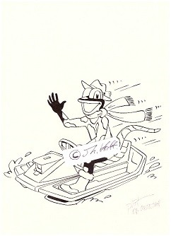 PETER KRISP (1949) PIIIT, deutscher Comiczeichner, Karikaturist, berühmt für "Lurchis Abenteuer" (Salamander Schuhe)